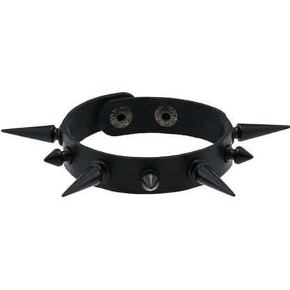 1Pc Hip Hop Men Goth PU Leather Wristband bracelet en cuir Vintage Cosplay Rock Spikes Rivet Chunky Cuff Black браслеты