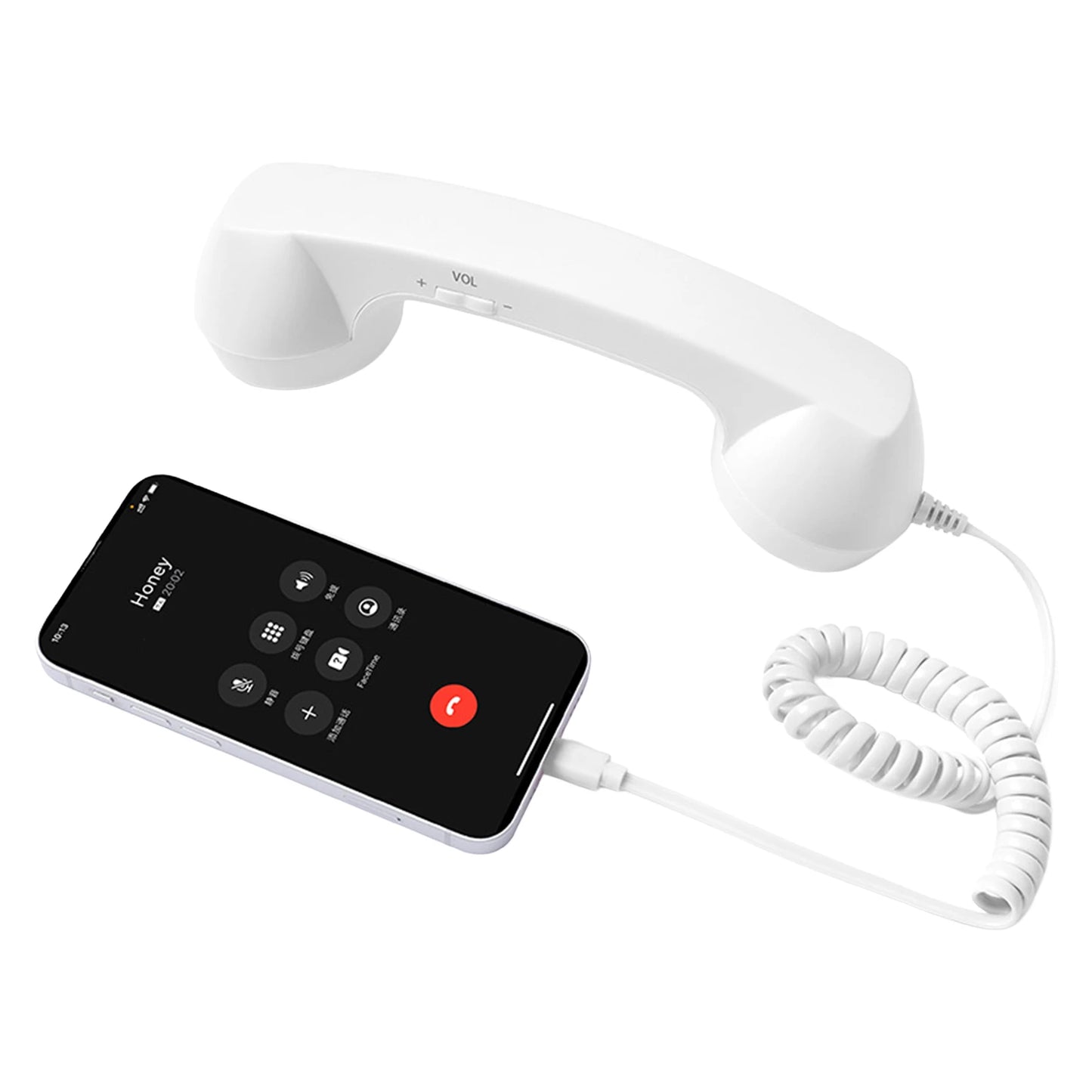 Type-C Retro Phone Handset Microphone for Android Plug and Play Wired Headset for Voice Chat Live Streaming Clear Sound
