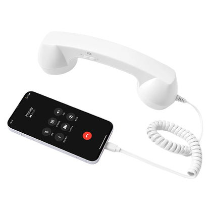 Type-C Retro Phone Handset Microphone for Android Plug and Play Wired Headset for Voice Chat Live Streaming Clear Sound