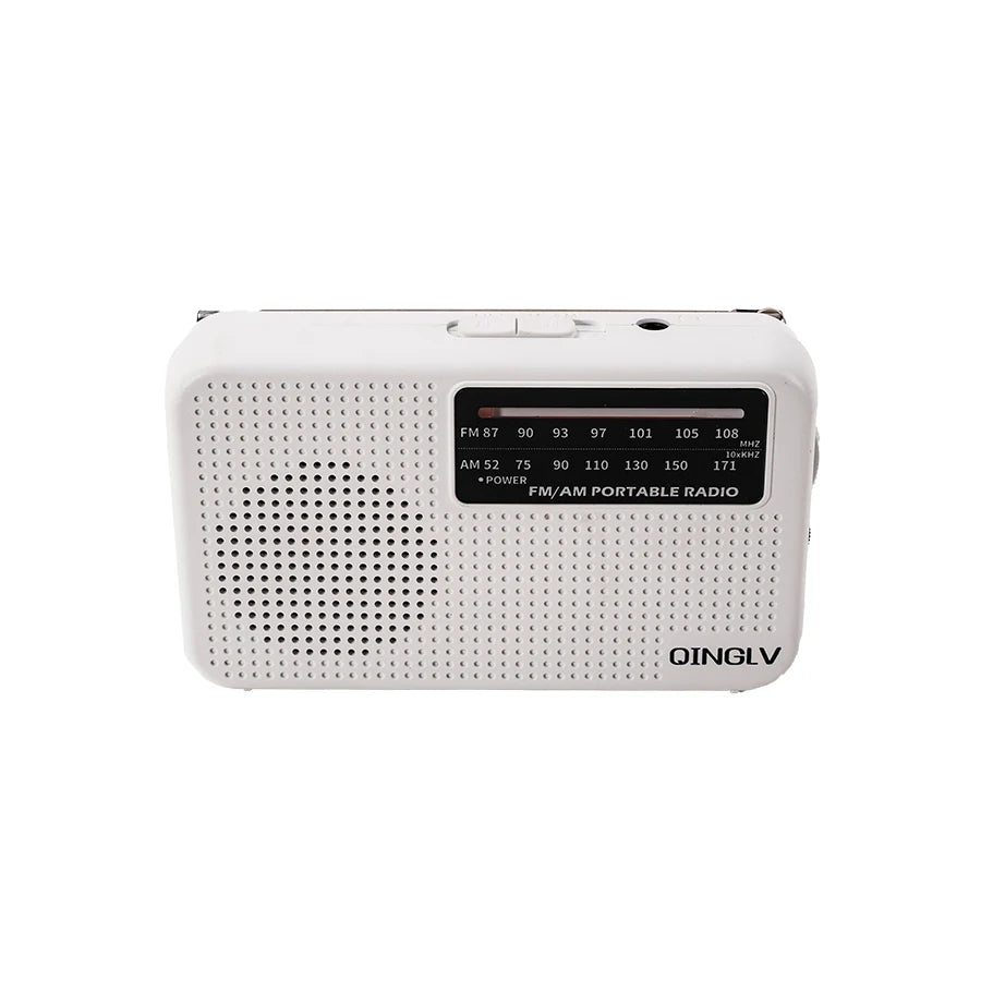 AM/FM portable radio with high sensitivity and high sound quality, uses durable No. 7 batteries, built-in high quality