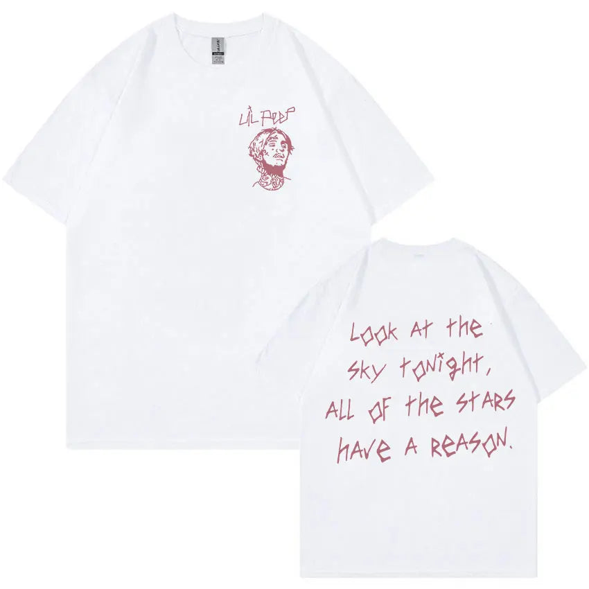 Rapper Lil Peep Tour Concert Graphic T Shirt Men's Fashion Cotton Short Sleeve T-shirt Unisex Hip Hop Oversized Tees Streetwear