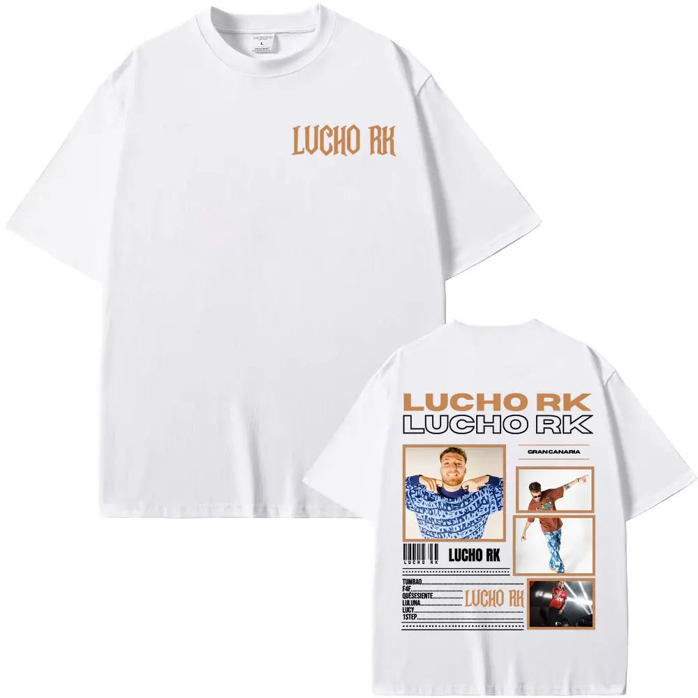 Rapper Lucho Rk Album Tour 2025 Merch T-shirts for Men Harajuku Hip Hop Pop Music T Shirt Unisex Casual Cotton Short Sleeve Tees