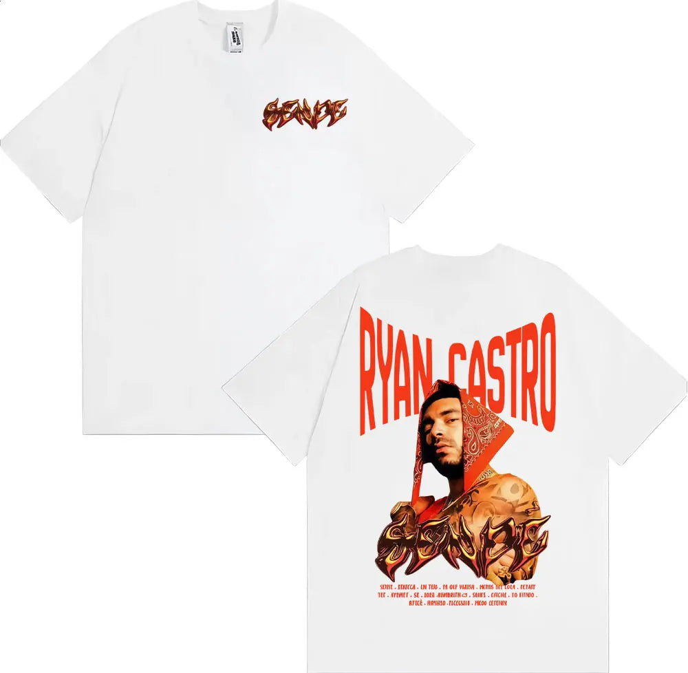 Rapper Ryan Castro Album Tour Graphic T Shirt Men Women Fashion Hip Hop Vintage T-shirts Cotton Casual Short Sleeve T-shirt Tops