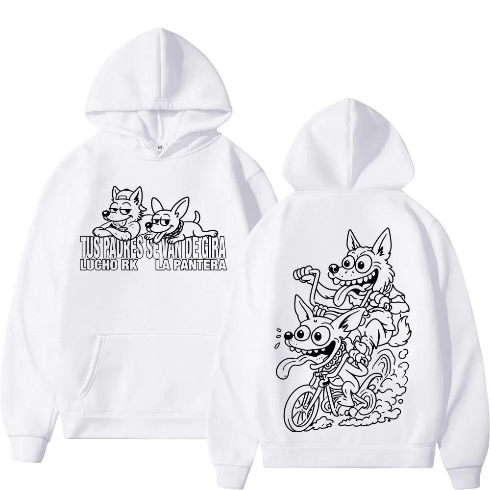 Rapper Lucho Rk La Pantera Ta Facil Album 2026 Tour Print Hoodie Men Women Gothic Punk Casual Sweatshirt Hip-hop Loose Pullover