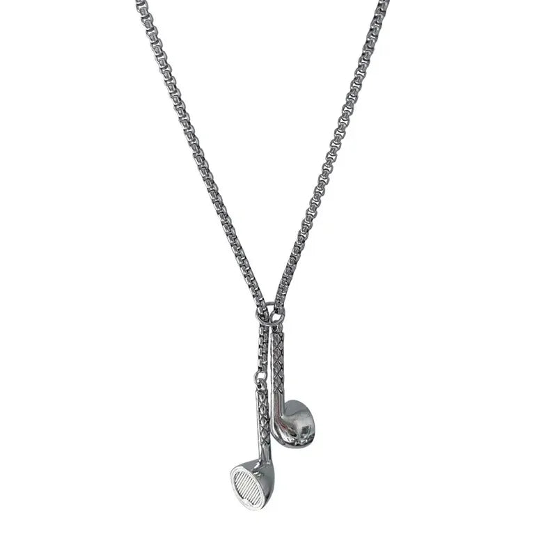 Hip Hop Earphone Punk 2025 Fashion Pendant Necklace for Women Man Unisex Metal Headphone Chokers Necklaces High Street Jewelry