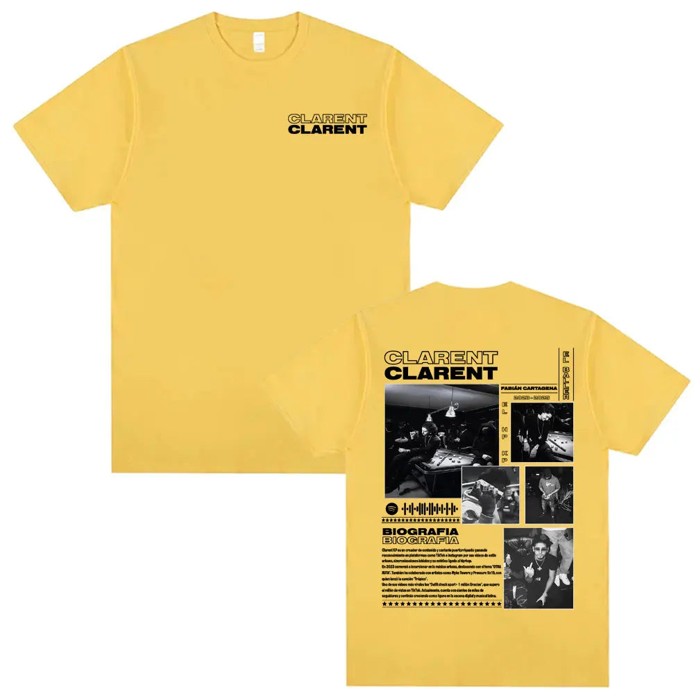 Rapper Clarent Kp Album 2025 Tour Cover T Shirts Men Women Harajuku Hip Hop Streetwear Tee Shirt Casual Cotton Oversized T-shirt