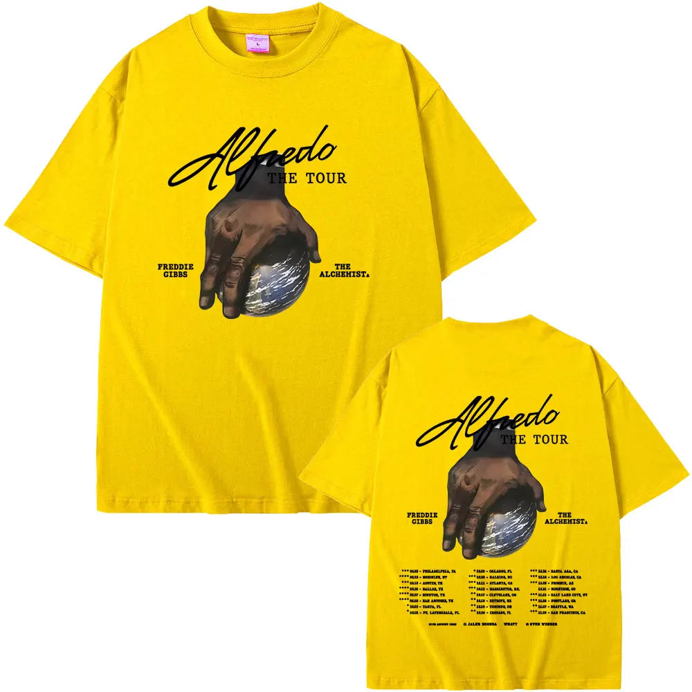 Rapper Freddie Gibbs and The Alchemist Alfredo The Tour 2025 T-shirt Men Women Hip Hop Fashion Pop Music T Shirts Short Sleeve