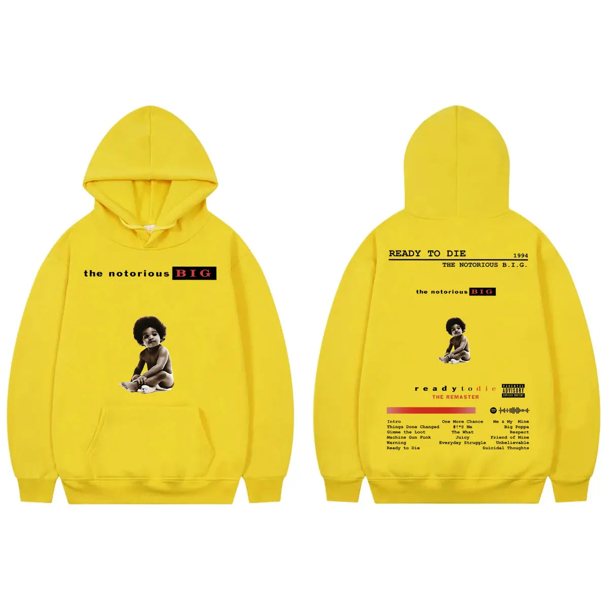Rapper The Notorious Big Hoodie Ready To Die Album Merch Pullovers Men's Women's Clothing Fashion Hip Hop Sweatshirts Streetwear