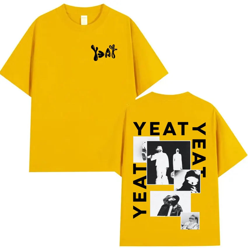Rapper Yeat Harajuku Graphics Print T-shirt Mens Fashion Clothing Casual Cotton Short Sleeve Summer Oversized Streetwear T Shirt