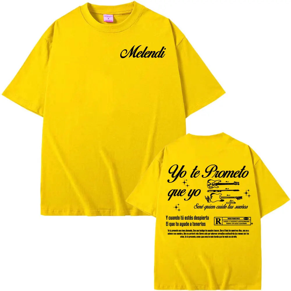 Rapper Melendi Album Tour 2025 Printed T-shirt Men's Clothing Vintage Gothic Oversized T-shirts Summer Tops High Quality T Shirt
