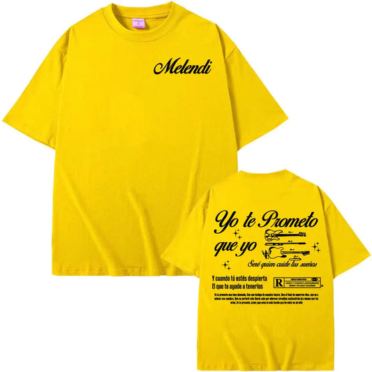 Rapper Melendi Album Tour 2025 Printed T-shirt Men's Clothing Vintage Gothic Oversized T-shirts Summer Tops High Quality T Shirt