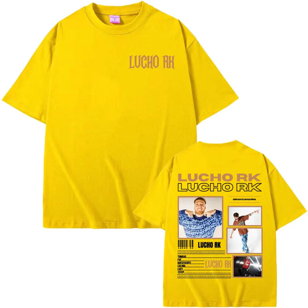 Rapper Lucho Rk Album Tour 2025 Merch T-shirts for Men Harajuku Hip Hop Pop Music T Shirt Unisex Casual Cotton Short Sleeve Tees