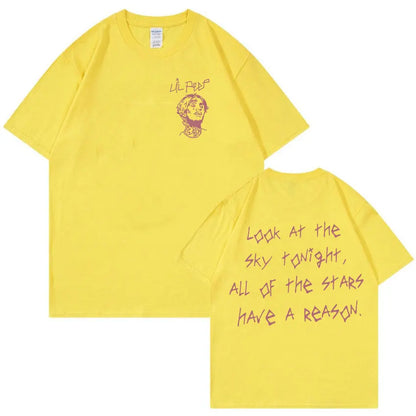 Rapper Lil Peep Tour Concert Graphic T Shirt Men's Fashion Cotton Short Sleeve T-shirt Unisex Hip Hop Oversized Tees Streetwear