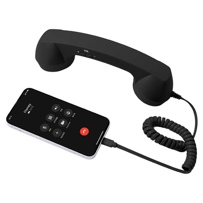 Type-C Retro Phone Handset Microphone for Android Plug and Play Wired Headset for Voice Chat Live Streaming Clear Sound