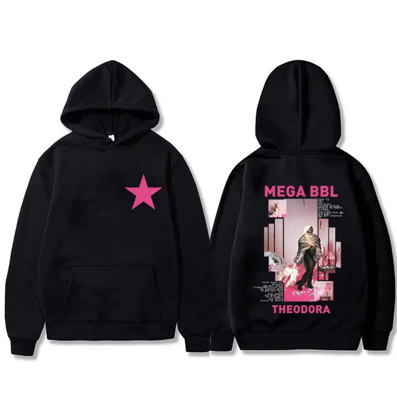 Rapper Theodora Mega Bbl Album Graphic Hoodie Men Women Hip Hop Fashion Pop Music Sweatshirt Male Casual Vintage Pullover Coat