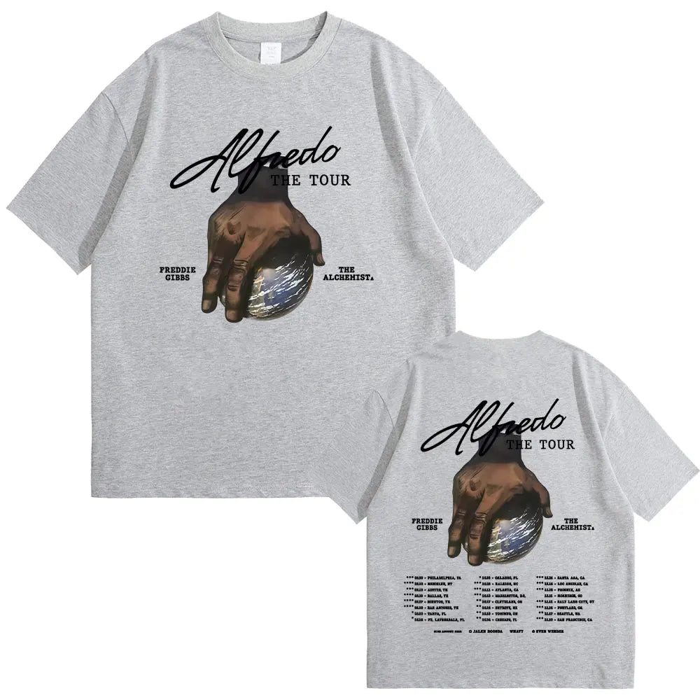 Rapper Freddie Gibbs and The Alchemist Alfredo The Tour 2025 T-shirt Men Women Hip Hop Fashion Pop Music T Shirts Short Sleeve