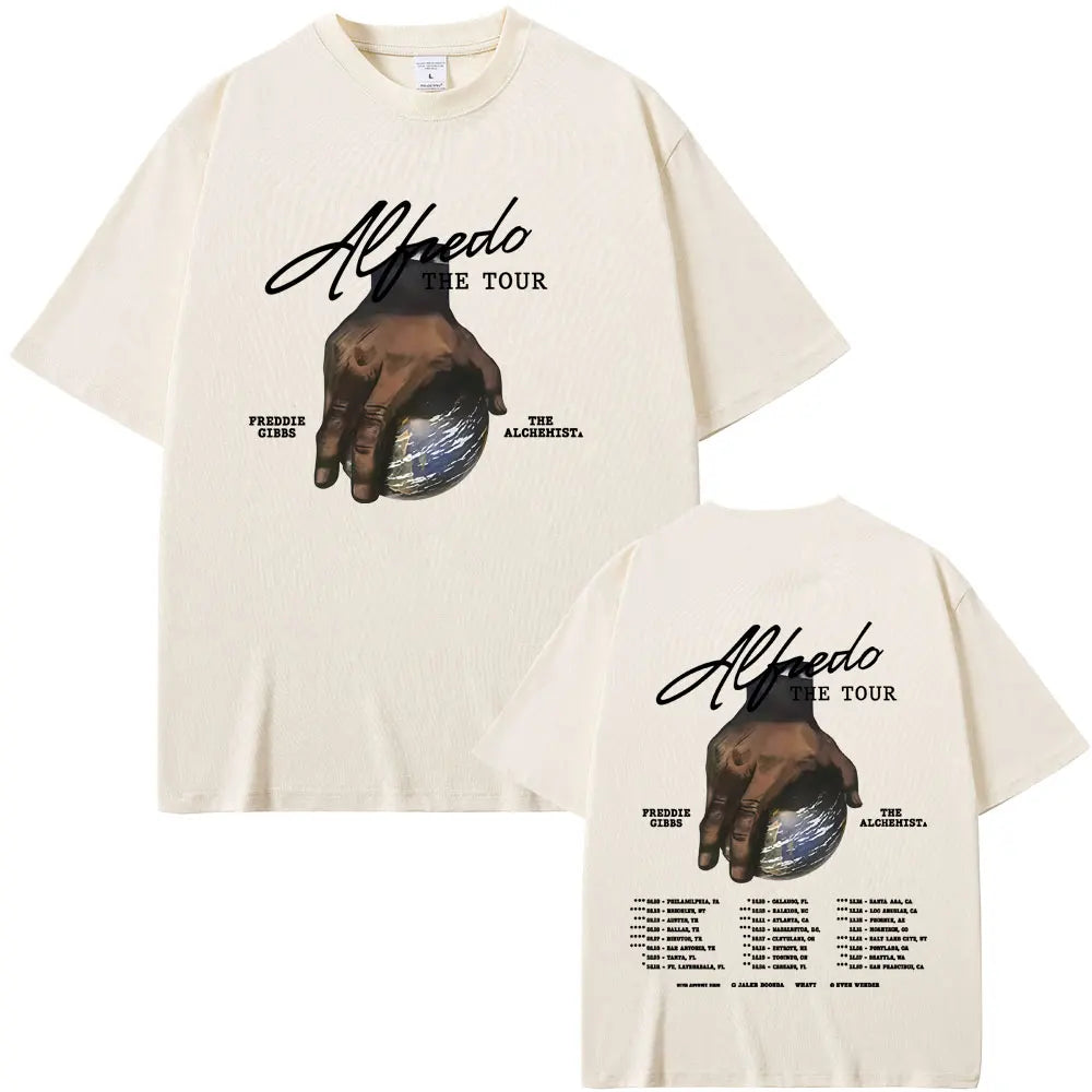 Rapper Freddie Gibbs and The Alchemist Alfredo The Tour 2025 T-shirt Men Women Hip Hop Fashion Pop Music T Shirts Short Sleeve