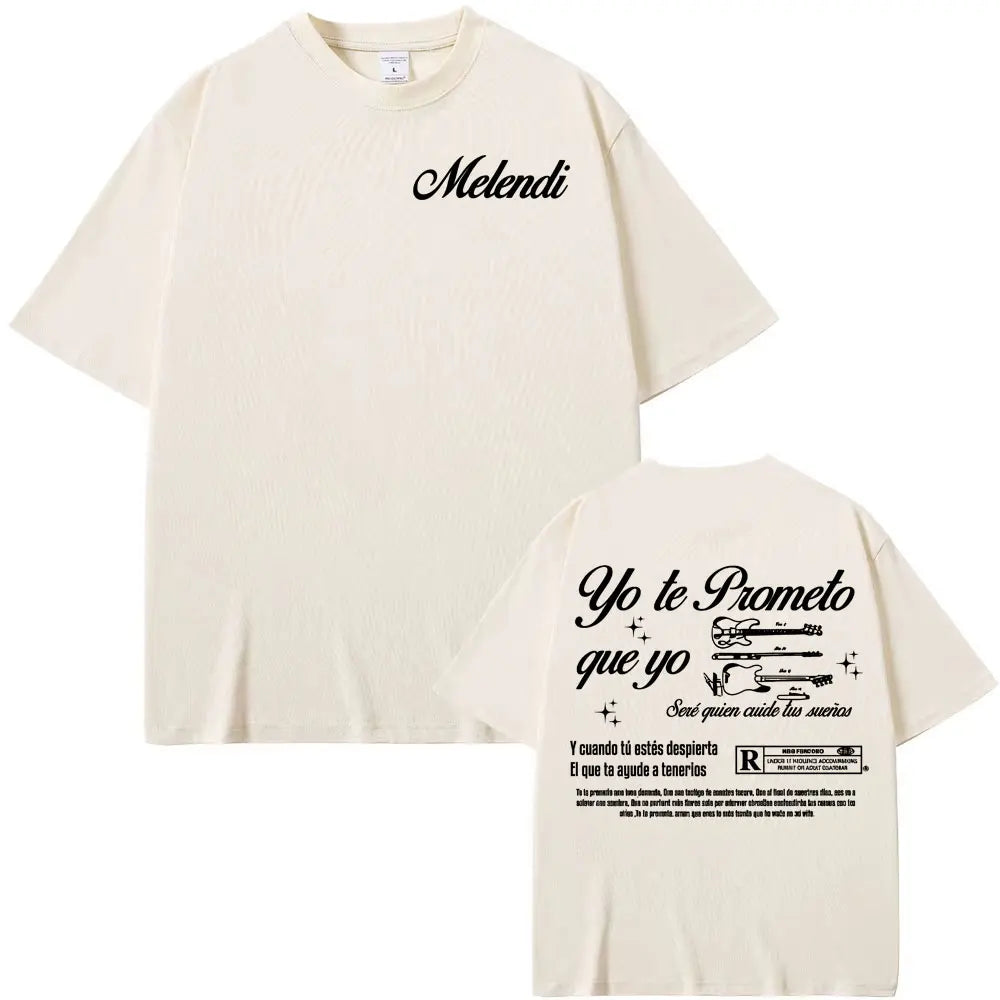 Rapper Melendi Album Tour 2025 Printed T-shirt Men's Clothing Vintage Gothic Oversized T-shirts Summer Tops High Quality T Shirt