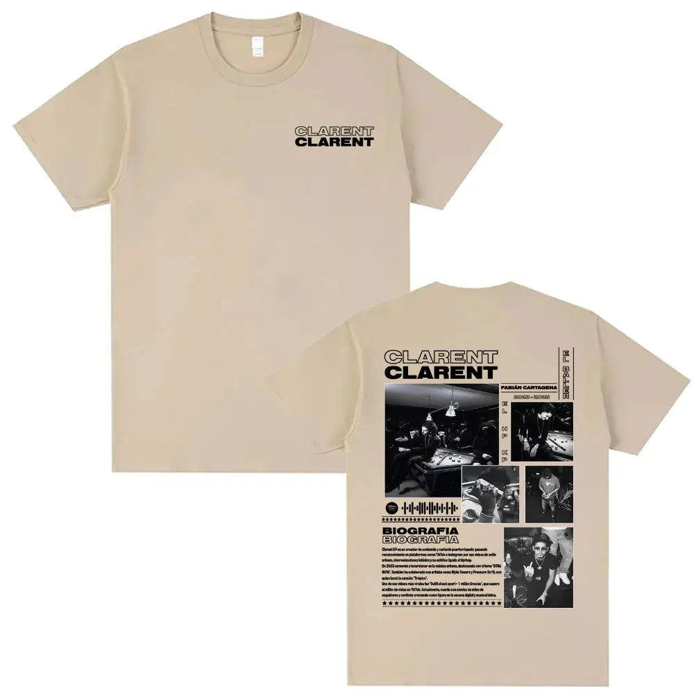 Rapper Clarent Kp Album 2025 Tour Cover T Shirts Men Women Harajuku Hip Hop Streetwear Tee Shirt Casual Cotton Oversized T-shirt