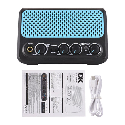 DK 10W Small Electric Guitar Amp Clean Overdrive 2 Channel Reverb Effect Guitar Practice Speaker Plug and Play BT/Headphone