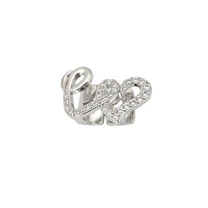 1Pcs Punk Copper Double Heart Teeth Caps for Women Men Hip Hop Zircon Hollow Love Tooth Grillz Couple Jewelry Accessories