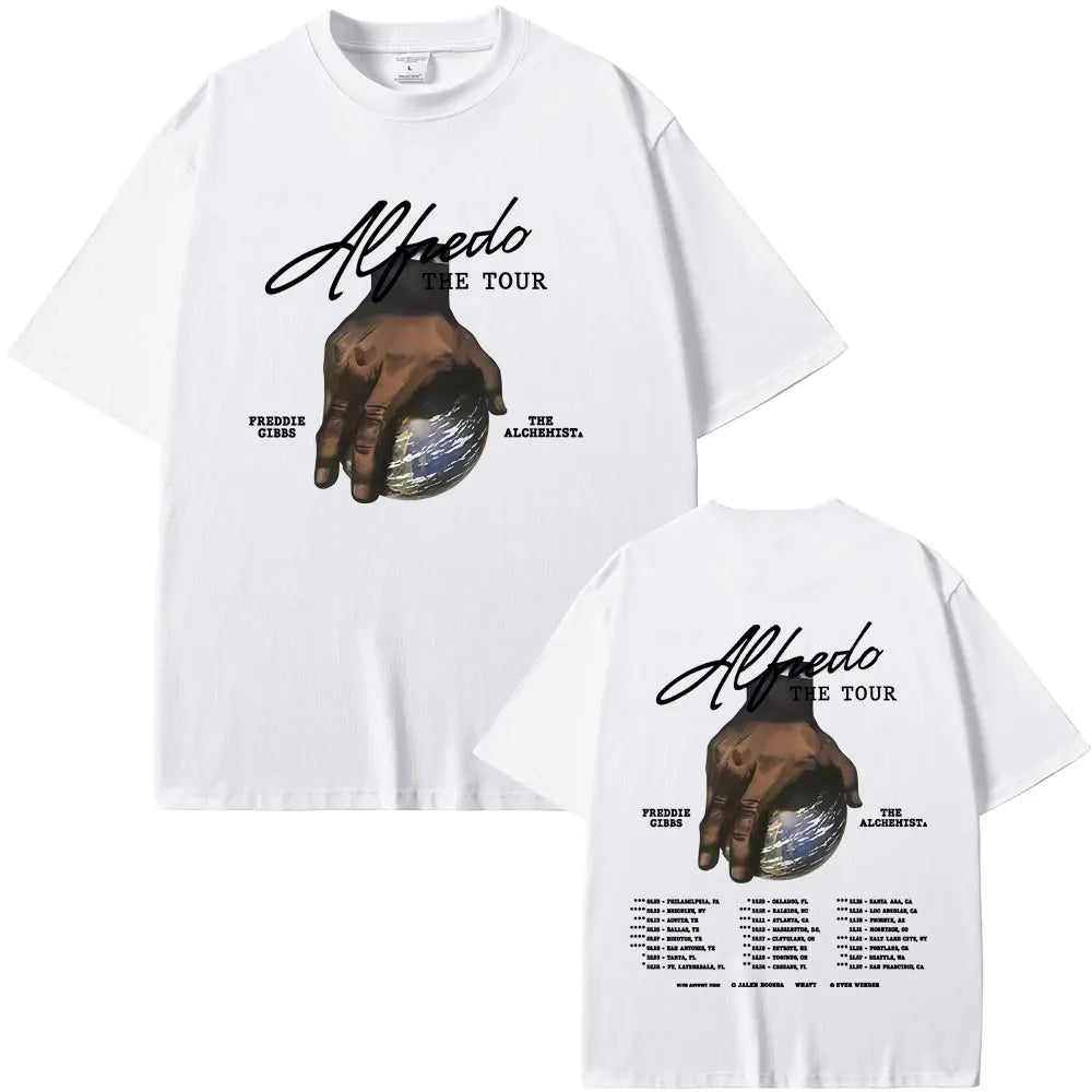 Rapper Freddie Gibbs and The Alchemist Alfredo The Tour 2025 T-shirt Men Women Hip Hop Fashion Pop Music T Shirts Short Sleeve