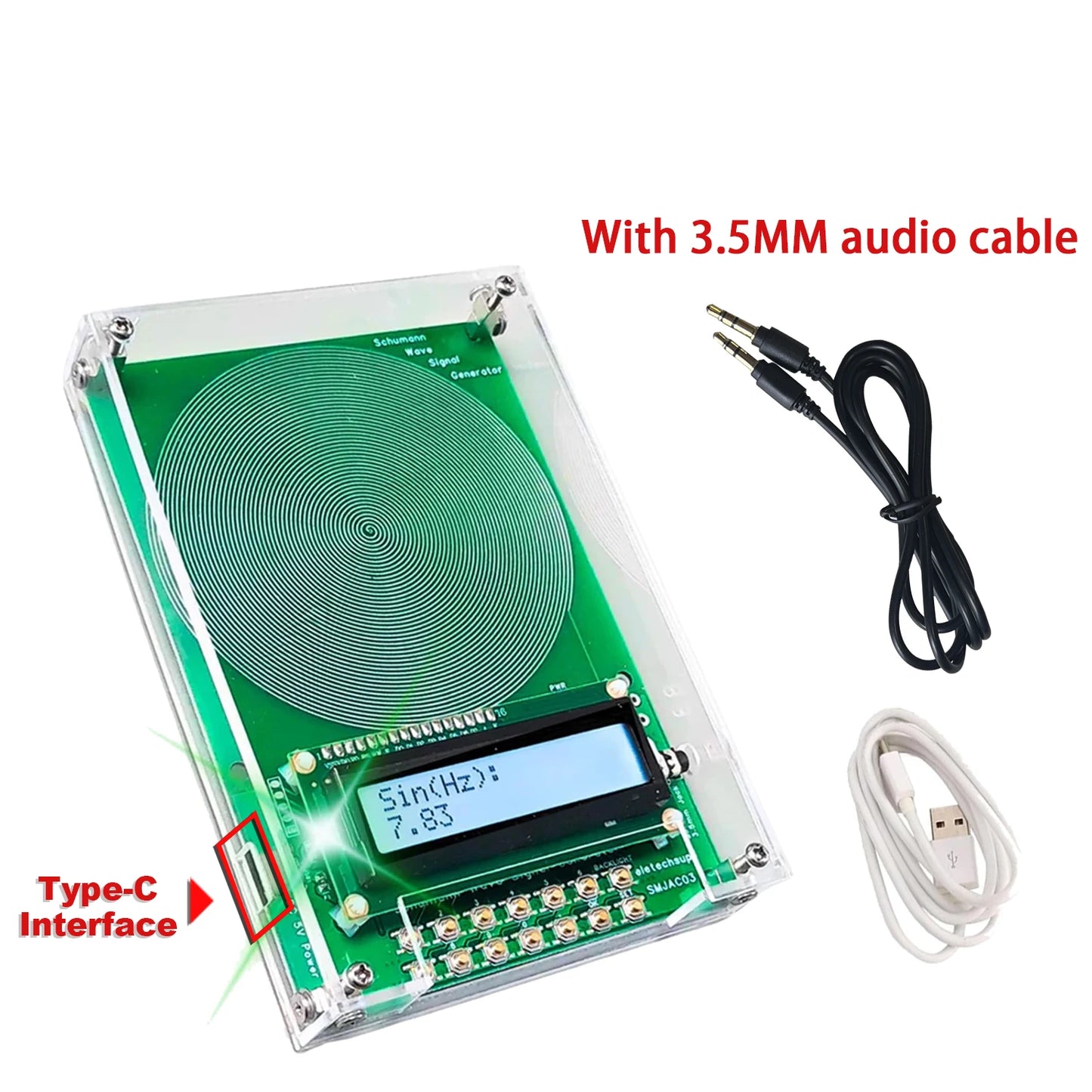 7.83HZ Schumann Wave Generator Natural Bio-Healing Ultra-low Frequency Pulse Generator 3.5MM Audio Resonator Vibration Speaker