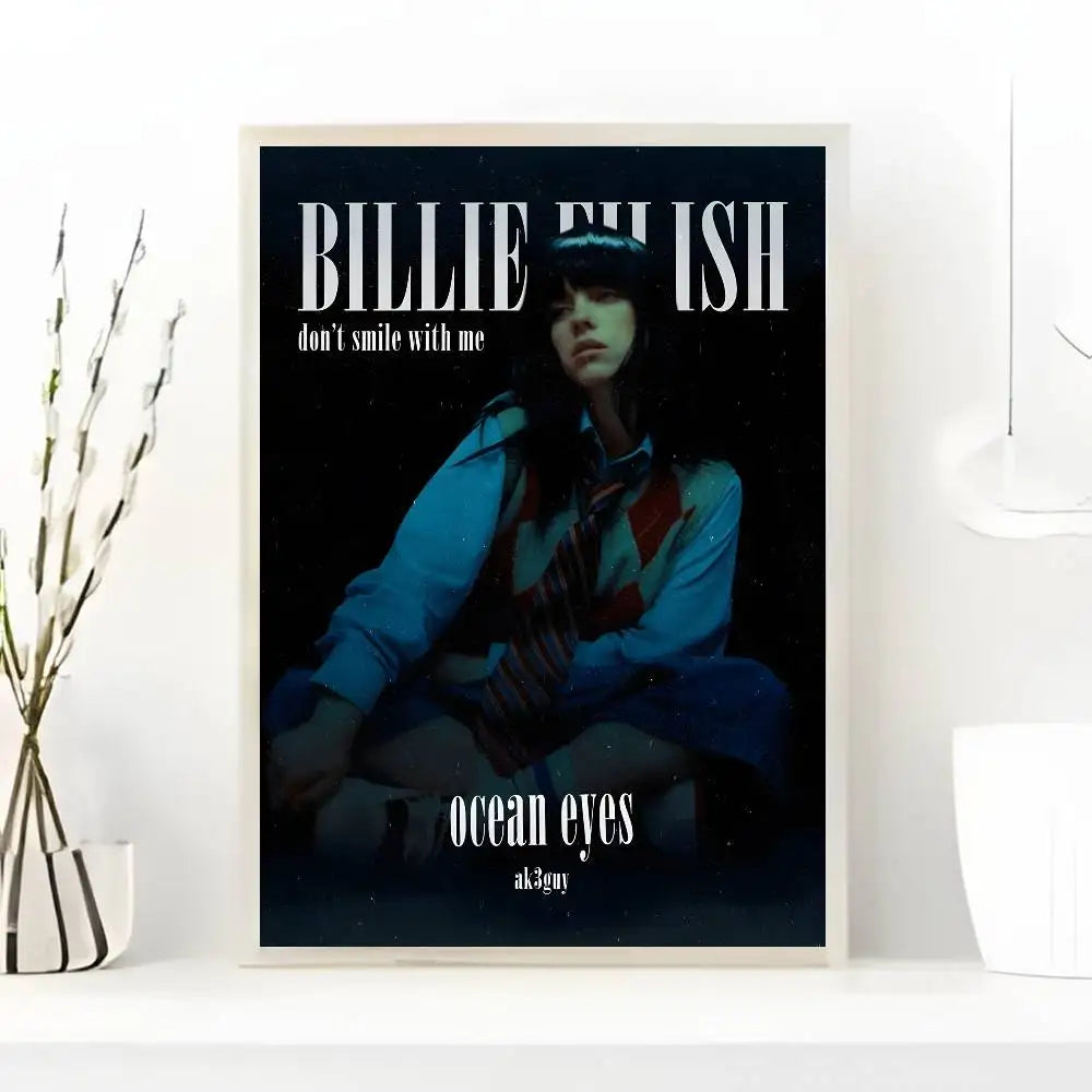 1pc Famous Singer B-billieS Singer Poster Art with prints Home bedroom living room decoration gift