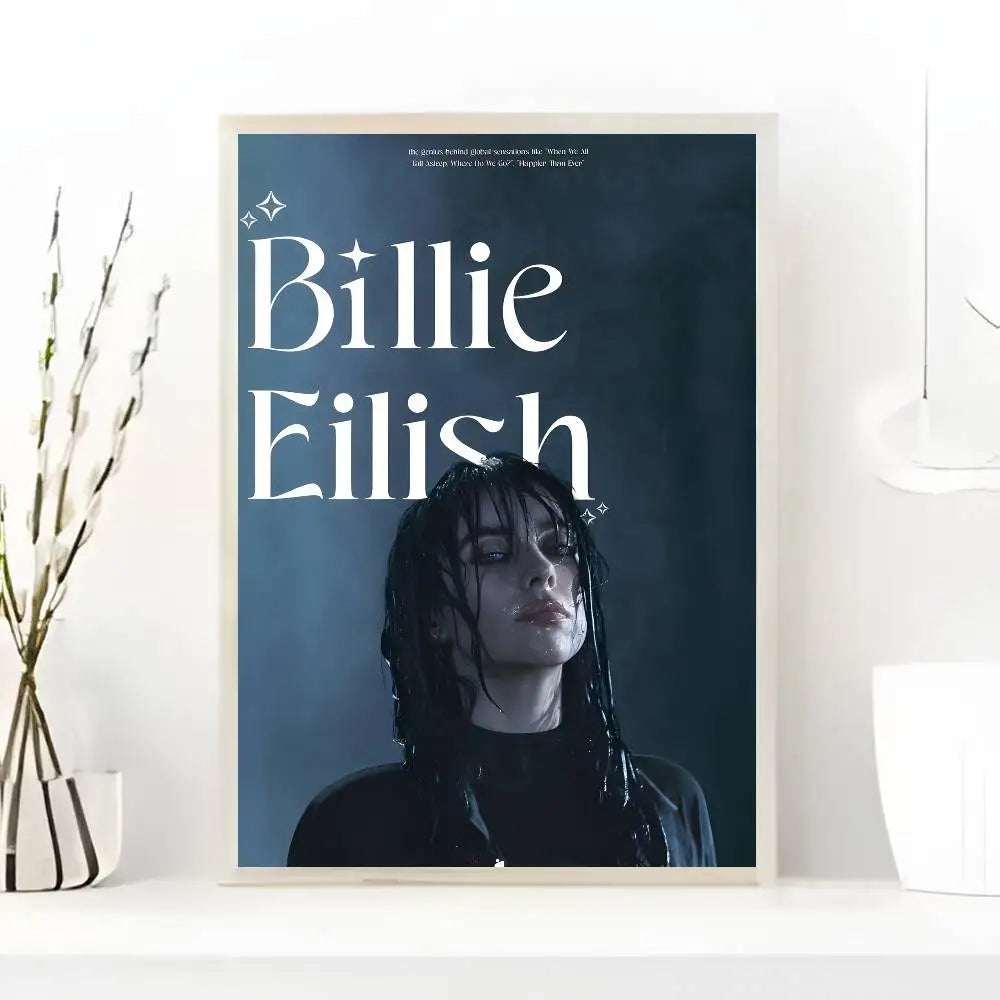 1pc Famous Singer B-billieS Singer Poster Art with prints Home bedroom living room decoration gift