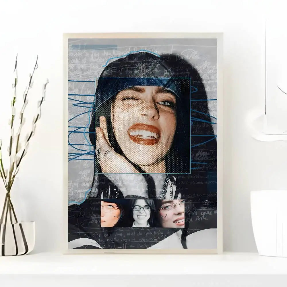 1pc Famous Singer B-billieS Singer Poster Art with prints Home bedroom living room decoration gift