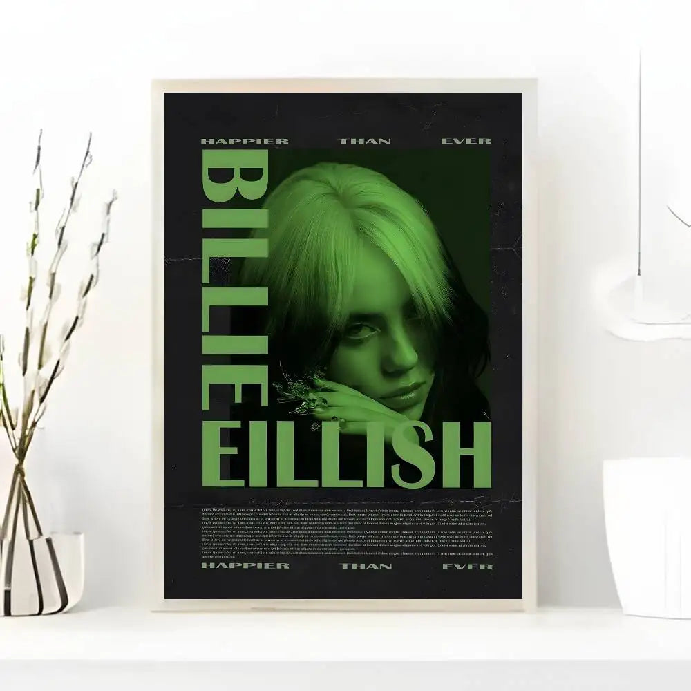 1pc Famous Singer B-billieS Singer Poster Art with prints Home bedroom living room decoration gift