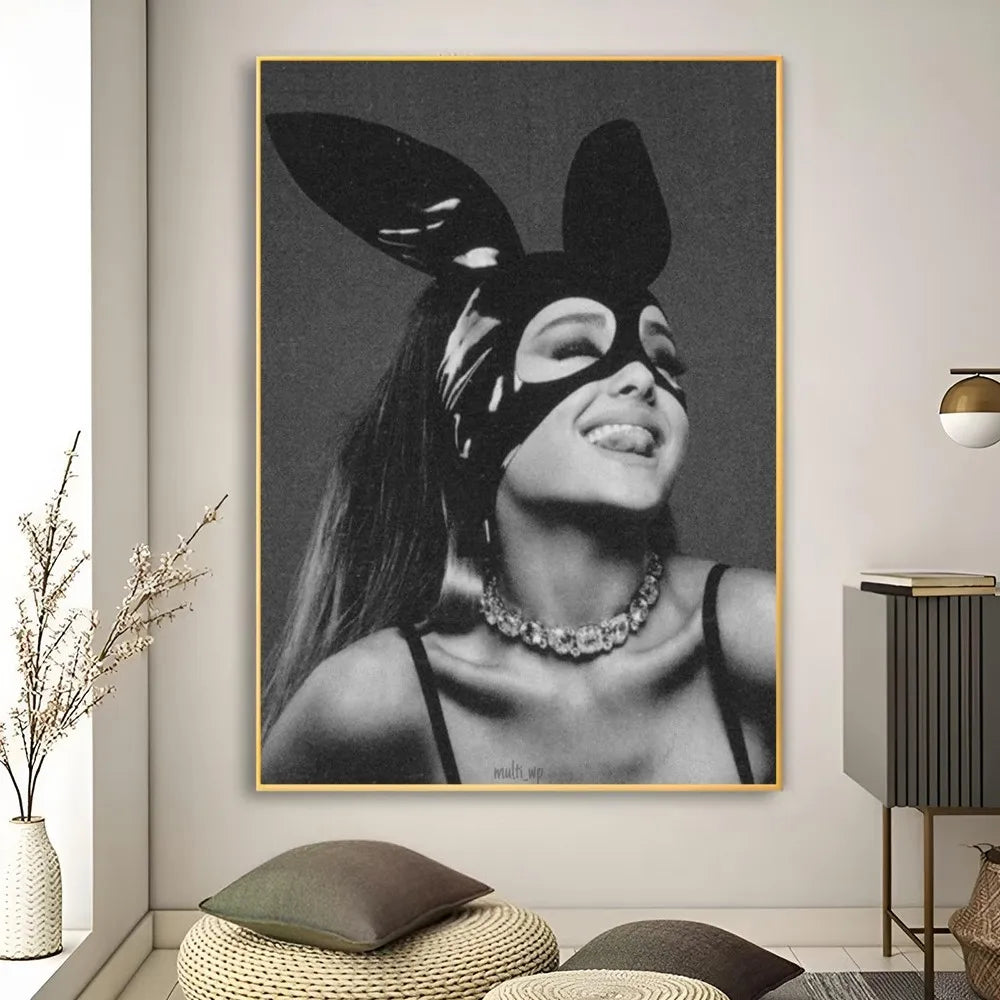 Music Art Poster Ariana Grande Poster Retro Print Poster Paper Waterproof High Quality Sticker Home Living Room Bar Wall Decor