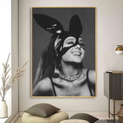 Music Art Poster Ariana Grande Poster Retro Print Poster Paper Waterproof High Quality Sticker Home Living Room Bar Wall Decor