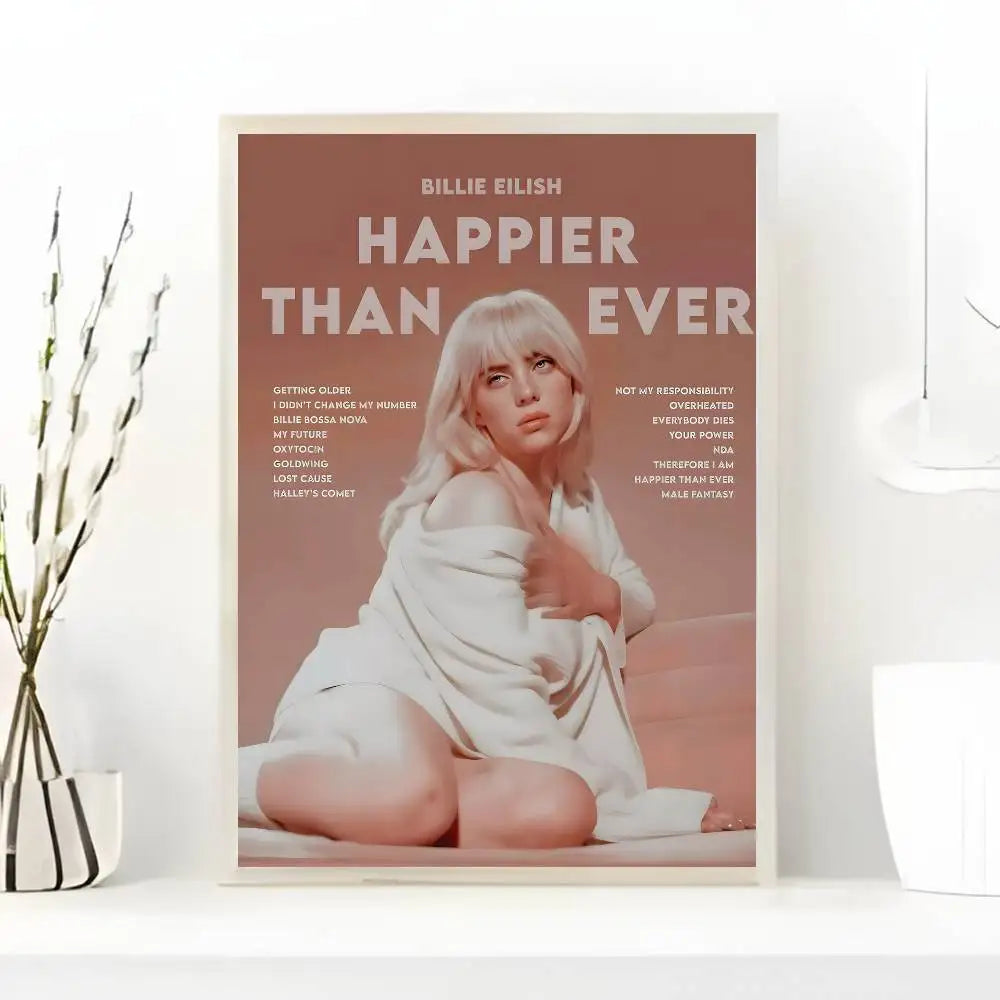 1pc Famous Singer B-billieS Singer Poster Art with prints Home bedroom living room decoration gift