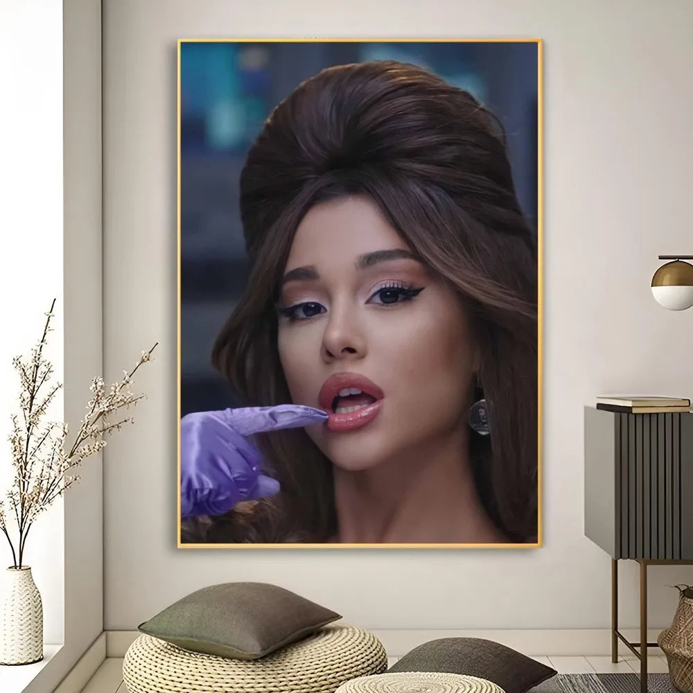 Music Art Poster Ariana Grande Poster Retro Print Poster Paper Waterproof High Quality Sticker Home Living Room Bar Wall Decor