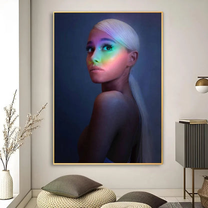 Music Art Poster Ariana Grande Poster Retro Print Poster Paper Waterproof High Quality Sticker Home Living Room Bar Wall Decor