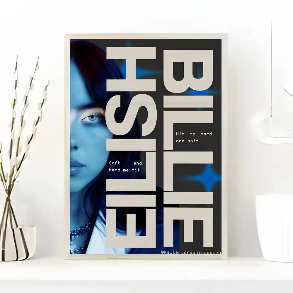 1pc Famous Singer B-billieS Singer Poster Art with prints Home bedroom living room decoration gift