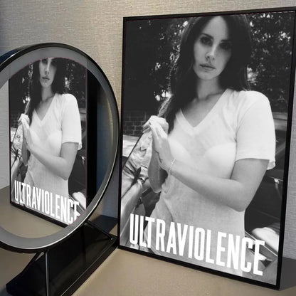 1pc Black And Pink Lana Del Rey Poster Self-adhesive Art Waterproof Paper Sticker Coffee House Bar Room Wall Decor