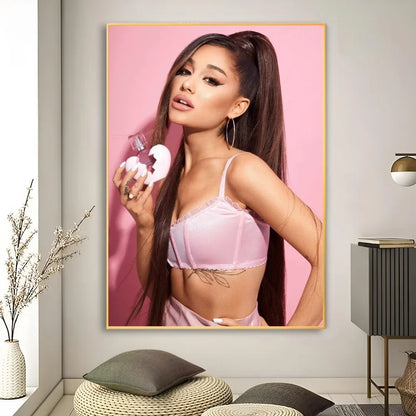 Music Art Poster Ariana Grande Poster Retro Print Poster Paper Waterproof High Quality Sticker Home Living Room Bar Wall Decor