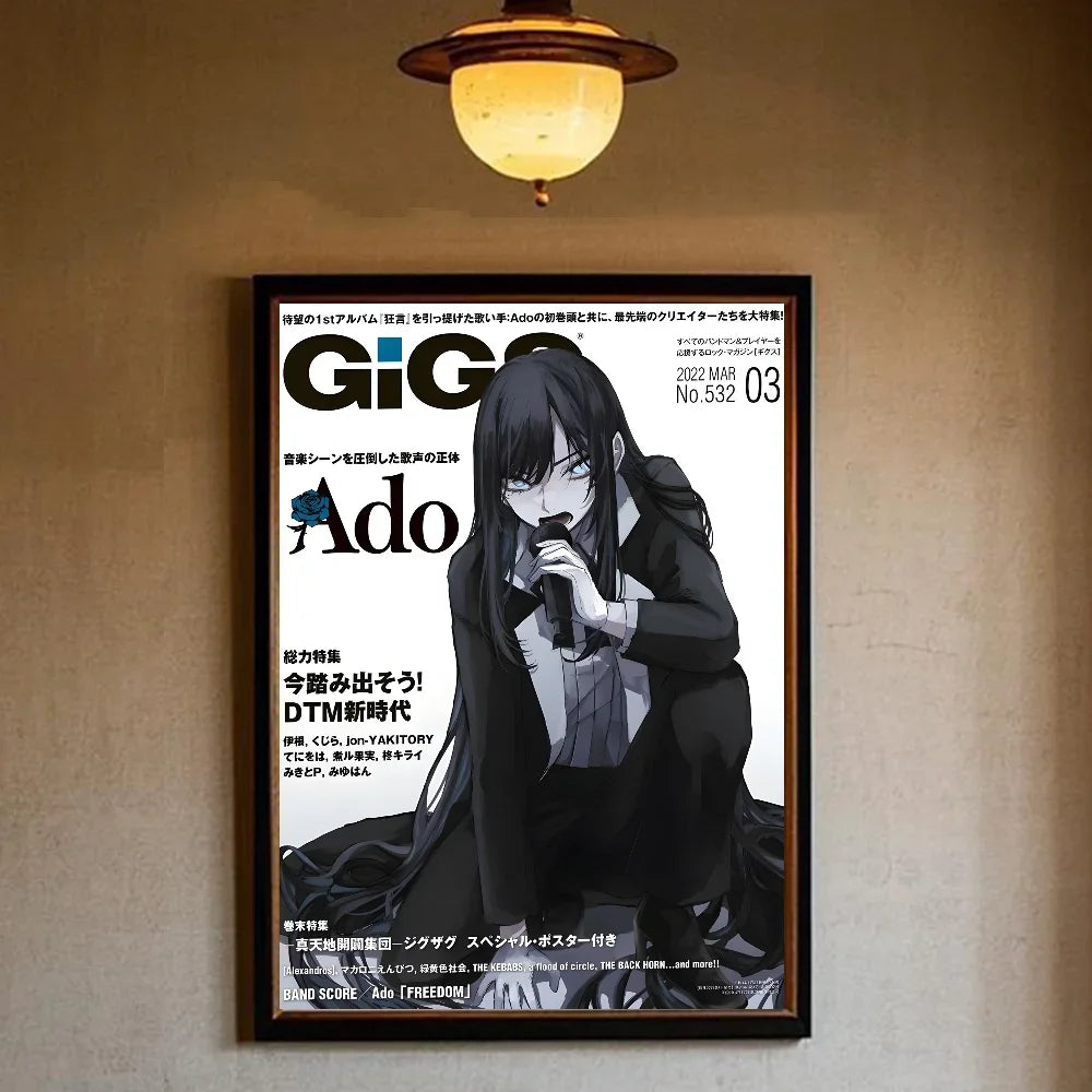 Singer Ado Poster Aesthetic Canvas Painting Posters and Prints Wall Art Picture For Living Room Decoration