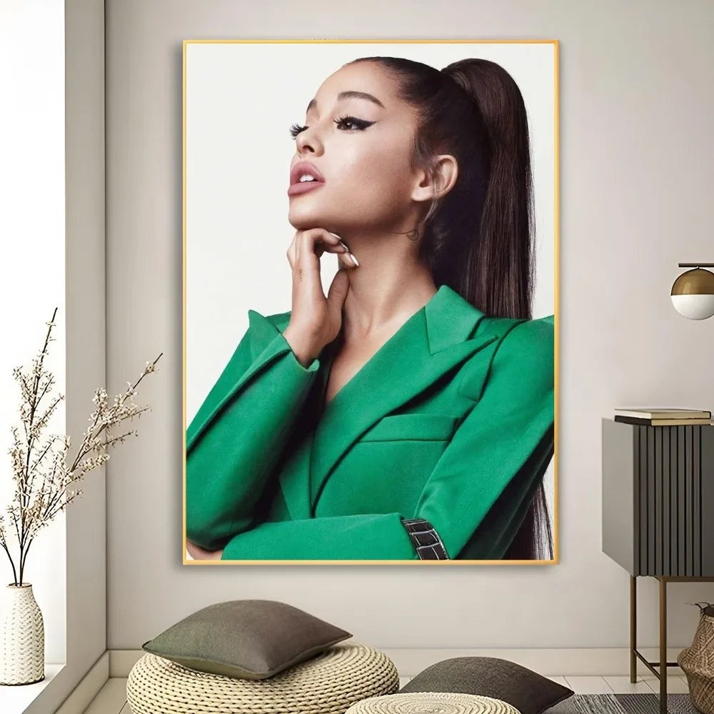 Music Art Poster Ariana Grande Poster Retro Print Poster Paper Waterproof High Quality Sticker Home Living Room Bar Wall Decor