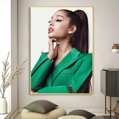 Music Art Poster Ariana Grande Poster Retro Print Poster Paper Waterproof High Quality Sticker Home Living Room Bar Wall Decor
