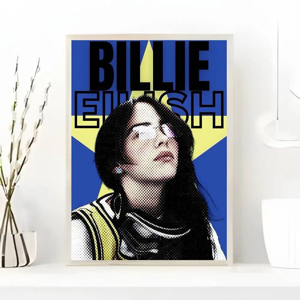 1pc Famous Singer B-billieS Singer Poster Art with prints Home bedroom living room decoration gift