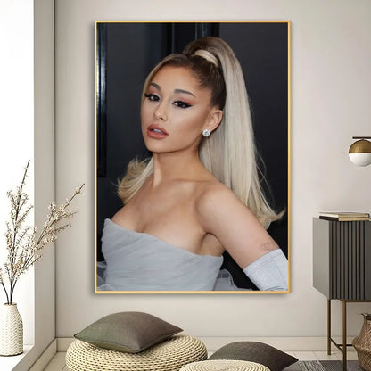 Music Art Poster Ariana Grande Poster Retro Print Poster Paper Waterproof High Quality Sticker Home Living Room Bar Wall Decor