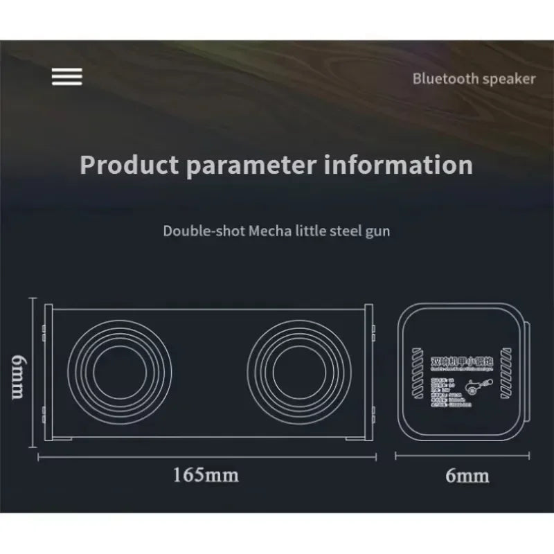 V8 transparent mecha wireless double bass speaker with dual bass diaphragm subwoofer and rgb mini party loudspeaker design