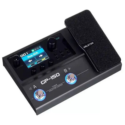 Black valeton gp-150 electric guitar effects pedal with digital display footswitches and power supply for effects supports loading
