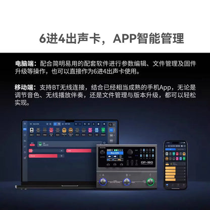 Gray valeton gp-180 multi-effects audio interface with digital display and control knobs supports neural amp modeling