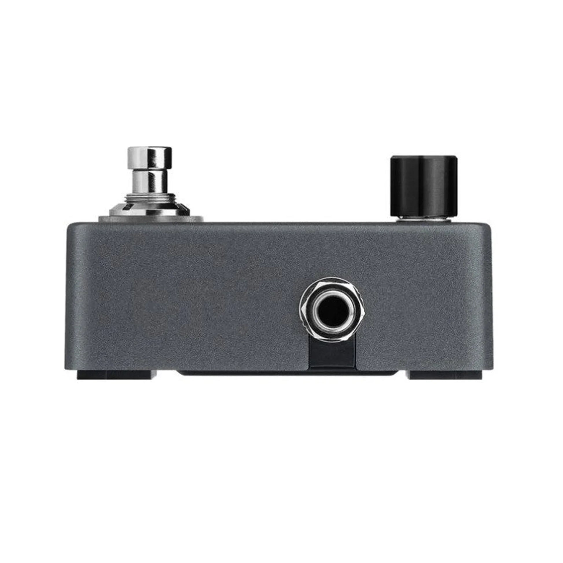 Black metal Valeton GP-5 electric guitar mix pedal with silver footswitch and black knob for analog drum machine sound card recording