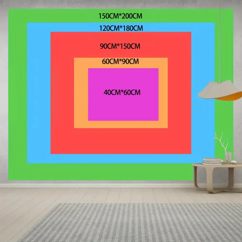 Vukama jazz singer vibrant multi-layered wall art with bold colors and concentric squares for bedroom music studio decor