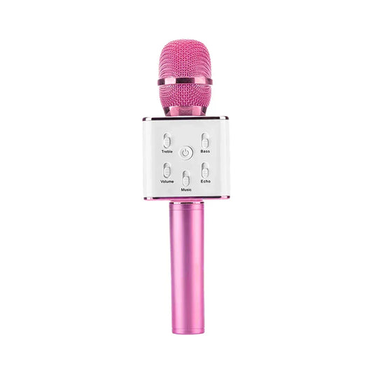 Pink vikefon k20 karaoke wireless microphone with mesh grille control buttons and magic sound led for portable singing machine
